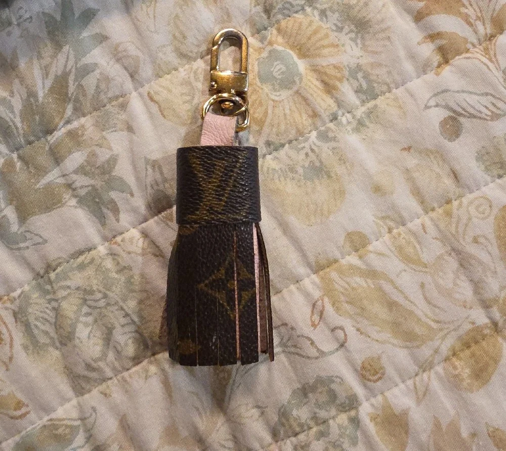 Louis Vuitton Monogram Brown Leather Tassel Key Holder with Gold Hardware